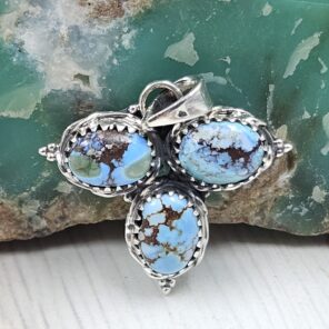 Golden Hills Turquoise 1" 925 Sterling Silver Pendant (REXT23-86)