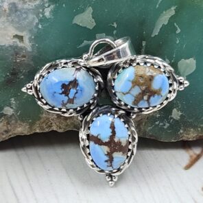 Golden Hills Turquoise 1" 925 Sterling Silver Pendant (REXT23-93)