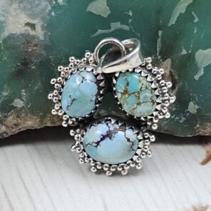 Golden Hills Turquoise 1" 925 Sterling Silver Pendant (REXT23-70)