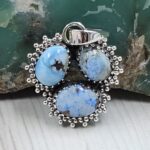 Golden Hills Turquoise 1" 925 Sterling Silver Pendant (REXT23-69)