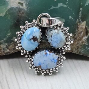 Golden Hills Turquoise 1" 925 Sterling Silver Pendant (REXT23-69)