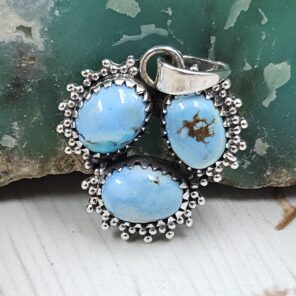 Golden Hills Turquoise 1" 925 Sterling Silver Pendant (REXT23-75)