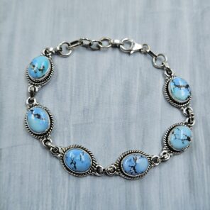 Golden Hills Turquoise 7″ 925 Sterling Silver Bracelet (REXT23-226)