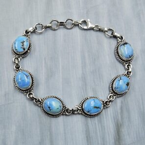 Golden Hills Turquoise 7″ 925 Sterling Silver Bracelet (REXT23-227)