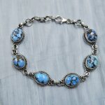Golden Hills Turquoise 7″ 925 Sterling Silver Bracelet (REXT23-228)
