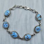 Golden Hills Turquoise 7″ 925 Sterling Silver Bracelet (REXT23-229)