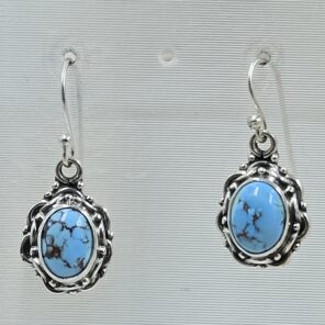 Golden Hills Turquoise 1" 925 Sterling Silver Earring (REXT23-55)