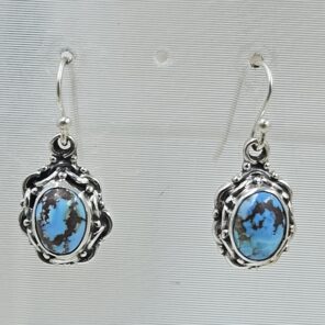 Golden Hills Turquoise 1" 925 Sterling Silver Earring (REXT23-56)