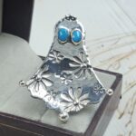 Ghost Kingman Turquoise Southwest 925 Sterling Silver Ring (REXT119-53)
