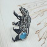 Kingman Turquoise Southwest 925 Sterling Silver Ring (REXT119-57)