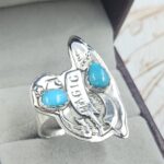 Kingman Turquoise Southwest 925 Sterling Silver Ring (REXT119-56)