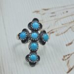 Kingman Turquoise Southwest 925 Sterling Silver Ring (REXT119-58)