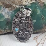 Kingman Turquoise 1.5″ Southwest 925 Silver Pendant (RS70-17)