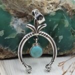 Kingman Turquoise 1.5″ Southwest 925 Silver Pendant (RS70-16)