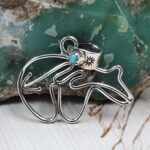 Kingman Turquoise 1″ Southwest 925 Silver Pendant (RS70-12)