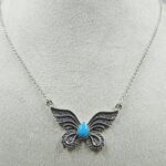 Kingman Turquoise 9.5″ Southwest 925 Silver Necklace (RS70-21)