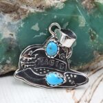 Kingman Turquoise 1.25" Southwest 925 Sterling Silver Pendant (REXT119-64)