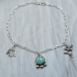 Kingman Turquoise Southwest Charm Necklace (RS13-455)