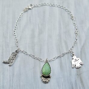 Kingman Turquoise Southwest Charm Necklace (RS13-454)