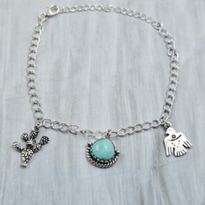 Kingman Turquoise Southwest Charm Necklace (RS13-453)