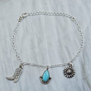 Kingman Turquoise Southwest Charm Necklace (RS13-452)