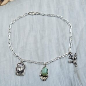 Kingman Turquoise Southwest Charm Necklace (RS13-451)