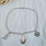 Pink Queen Conch Southwest Charm Necklace (RS13-460)