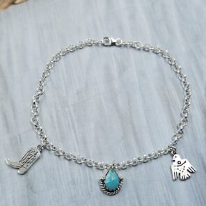 Kingman Turquoise Southwest Charm Necklace (RS13-458)