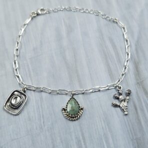 Kingman Turquoise Southwest Charm Necklace (RS13-457)