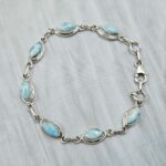 Larimar 7.5" 925 Sterling Silver Bracelet (REXT11-437)