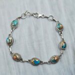 Spiny Oyster Turquoise 7.5" 925 Sterling Silver Bracelet (REXT11-446)