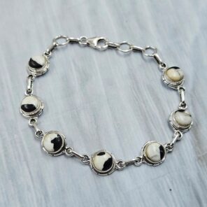 White Buffalo Turquoise 7.5" 925 Sterling Silver Bracelet (REXT11-421)