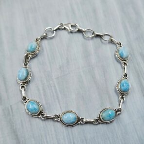 Larimar 7.5" 925 Sterling Silver Bracelet (REXT11-411)
