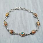 Spiny Oyster Turquoise 7.5" 925 Sterling Silver Bracelet (REXT11-412)