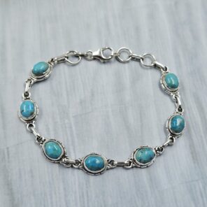 Mohave Turquoise 7.5" 925 Sterling Silver Bracelet (REXT11-410)