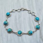 Mohave Turquoise 7.5" 925 Sterling Silver Bracelet (REXT11-457)