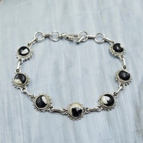 White Buffalo Turquoise 7.5" 925 Sterling Silver Bracelet (REXT11-458)