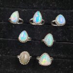 7 PCS Bulk Lot Ethiopian Fire Opal 925 Sterling Silver Rings (RS106-37)