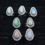7 PCS Bulk Lot Ethiopian Fire Opal 925 Sterling Silver Rings (RS106-35)