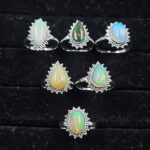 6 PCS Bulk Lot Ethiopian Fire Opal 925 Sterling Silver Rings (RS106-50)