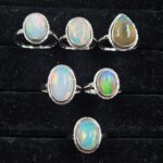 6 PCS Bulk Lot Ethiopian Fire Opal 925 Sterling Silver Rings (RS106-42)