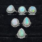 6 PCS Bulk Lot Ethiopian Fire Opal 925 Sterling Silver Rings (RS106-69)