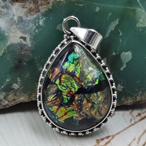 Sterling Opal 1.5" 925 Silver Pendant (RS20-231)