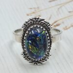 Sterling Opal Size US 8 925 Silver Ring (REXT25-73)
