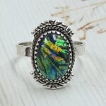 Sterling Opal Size US 9 925 Silver Ring (REXT25-115)