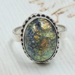 Sterling Opal Size US 9 925 Silver Ring (REXT25-114)