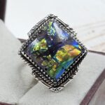 Sterling Opal Size US 10 925 Silver Ring (REXT25-117)