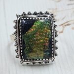 Sterling Opal Size US 10 925 Silver Ring (REXT25-116)