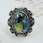 Sterling Opal Size US 9 925 Silver Ring (REXT25-108)