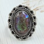 Sterling Opal Size US 10 925 Silver Ring (REXT25-119)